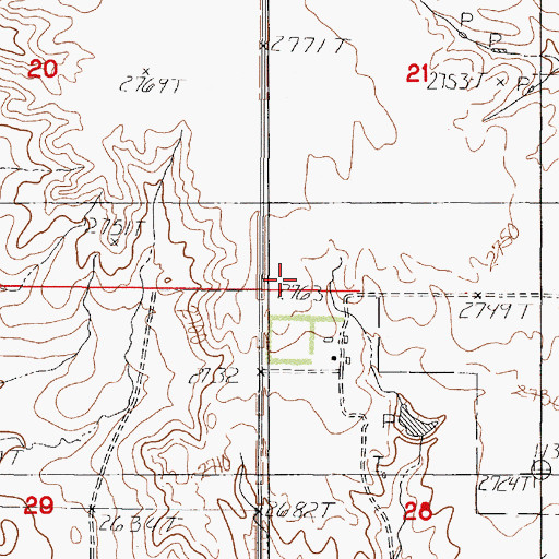 Topographic Map of Wolf Creek School (historical), MT