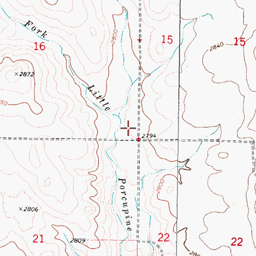 Topographic Map of Blinky Springs School (historical), MT