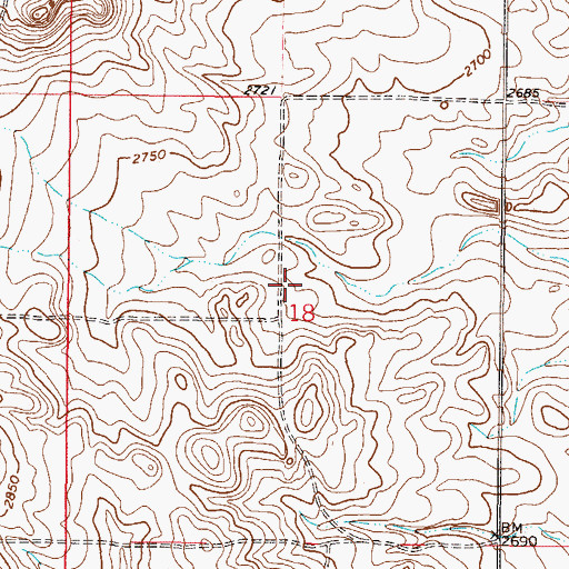 Topographic Map of Cottonwood School (historical), MT