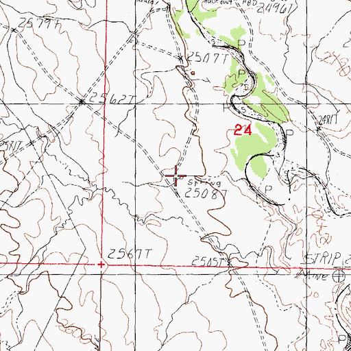 Topographic Map of Olson Springs, MT