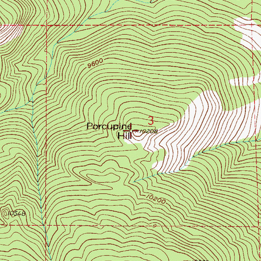 Topographic Map of Porcupine Hill, CO
