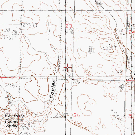 Topographic Map of North Bench School (historical), MT