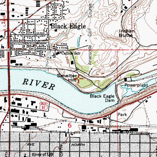 Topographic Map of Smelter Hill, MT