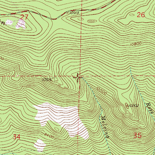 Topographic Map of Melvina Creek, CO