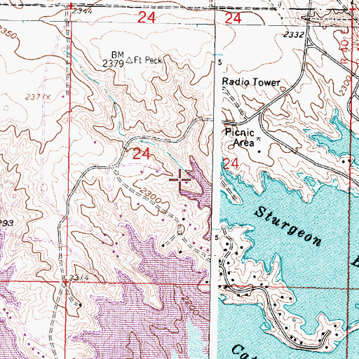 Topographic Map of West End Campground, MT