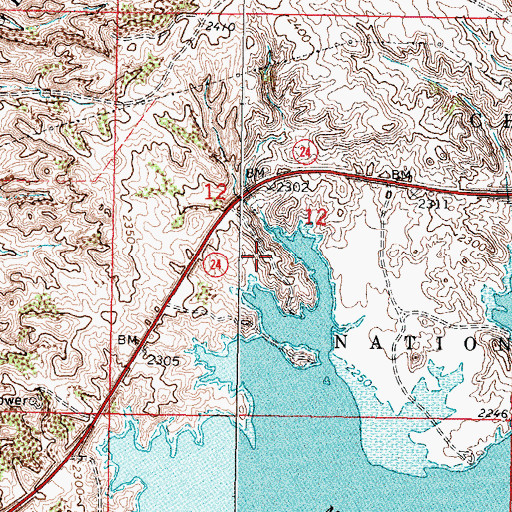 Topographic Map of Flat Lake Recreation Area, MT