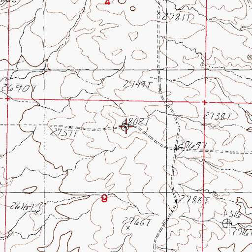 Topographic Map of Calderwood Hills, MT
