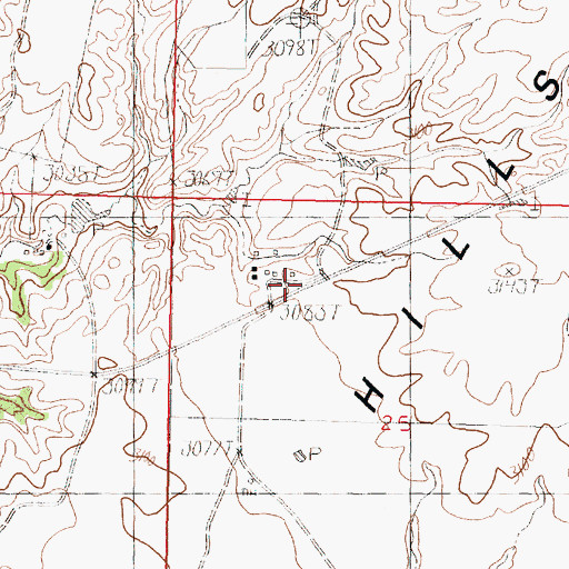 Topographic Map of Tango Post Office (historical), MT