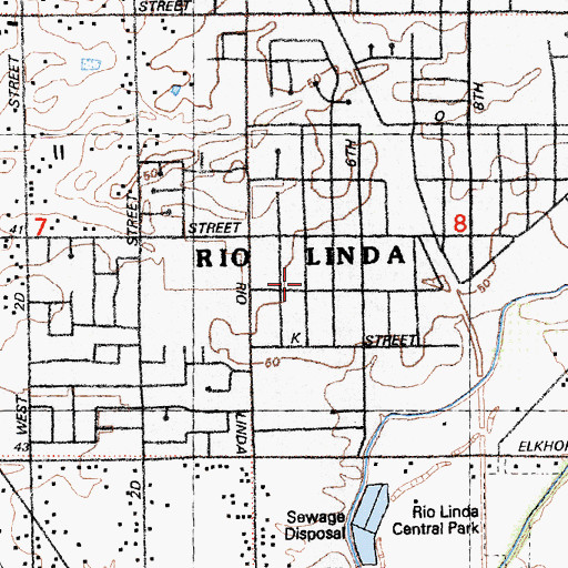 Topographic Map of Calvary Lutheran Church, CA