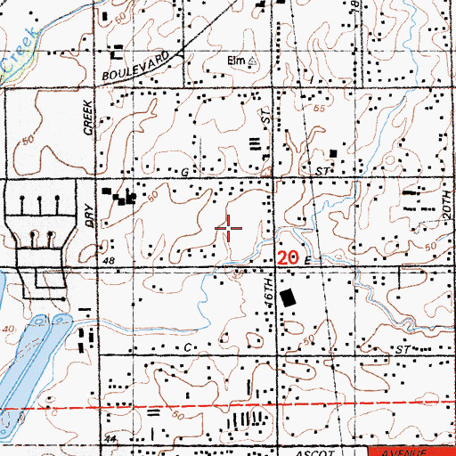 Topographic Map of Linda Creek Park, CA