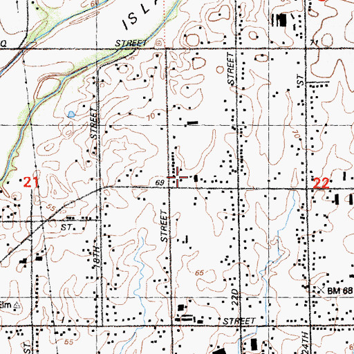 Topographic Map of New Life Church of God, CA