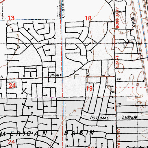 Topographic Map of Peace Lutheran Church, CA