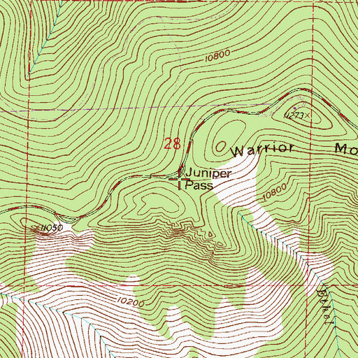 Topographic Map of Juniper Pass, CO