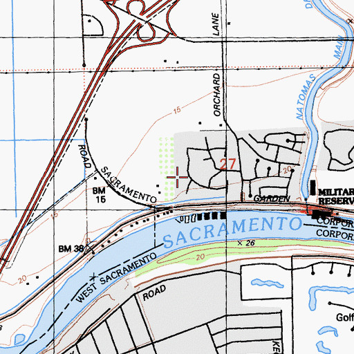 Topographic Map of Swallows Nest Country Club, CA
