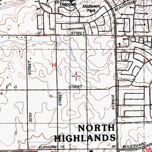 Topographic Map of Bethel Missionary Baptist Church, CA