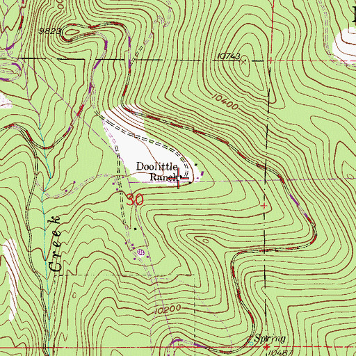 Topographic Map of Doolittle Ranch, CO