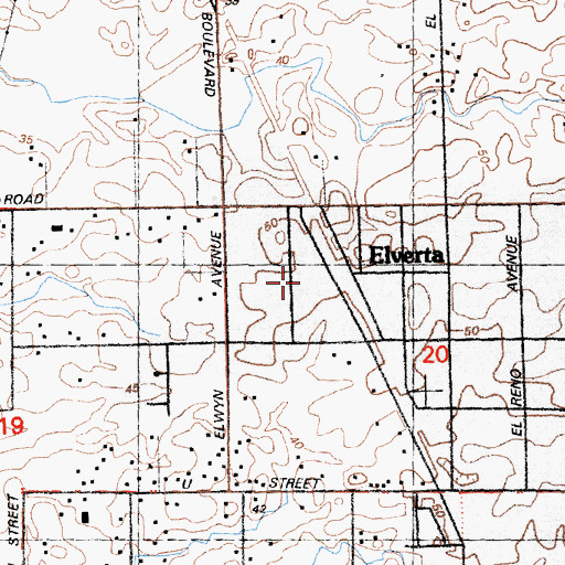 Topographic Map of Elverta Elementary School, CA