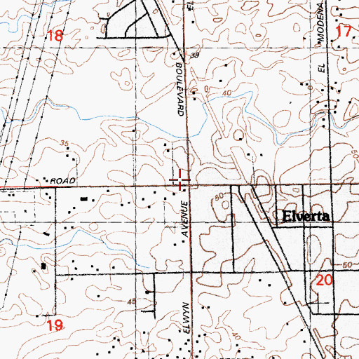 Topographic Map of Elverta Post Office, CA