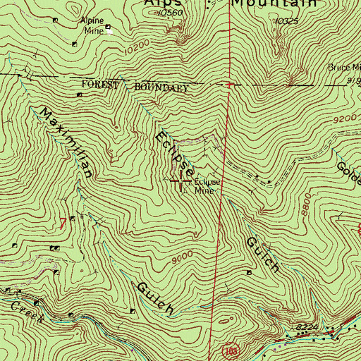 Topographic Map of Eclipse Mine, CO