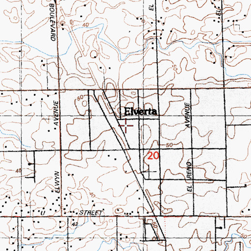 Topographic Map of Elverta United Methodist Church, CA