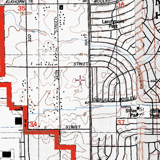 Topographic Map of Family Community Church, CA