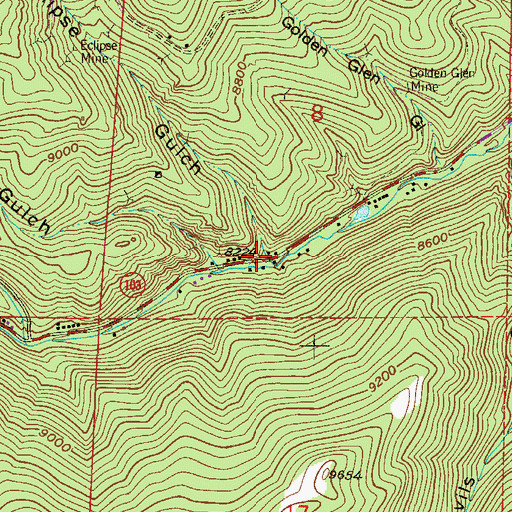 Topographic Map of Eclipse Gulch, CO