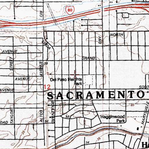Topographic Map of Mount Zion Baptist Church, CA