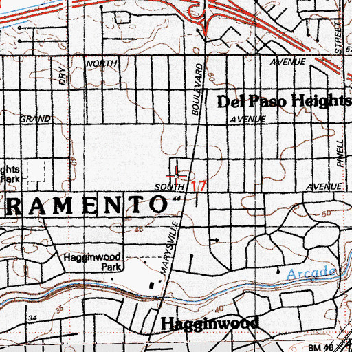 Topographic Map of New Testament Christian Church, CA