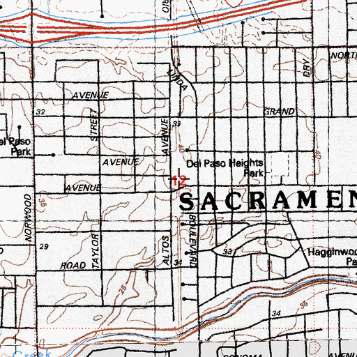 Topographic Map of Pentecostal Temple World Wide Church of God in Christ, CA