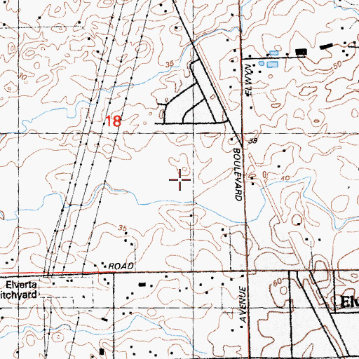 Topographic Map of Ponderosa Farm Community Park, CA