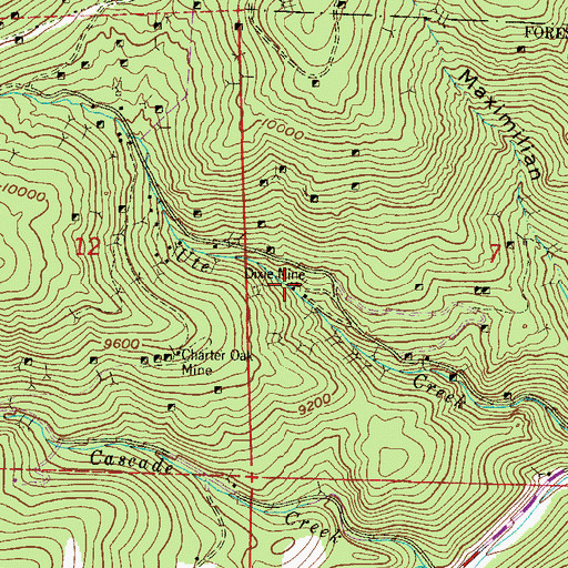 Topographic Map of Dixie Mine, CO