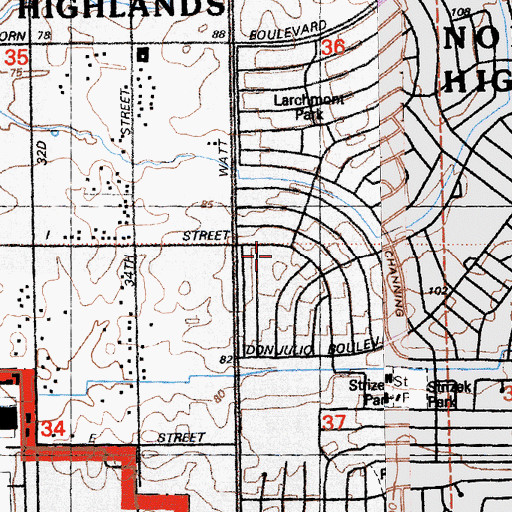 Topographic Map of Zion Lutheran Church, CA