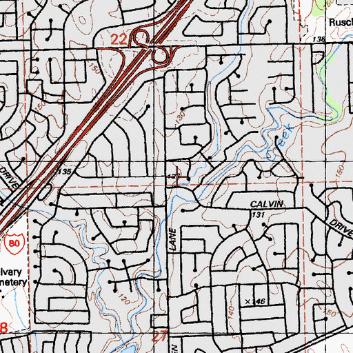 Topographic Map of American Christian Academy Extension Campus, CA