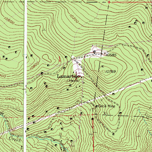 Topographic Map of Lamartine, CO