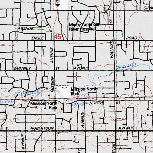 Topographic Map of Churchill Park, CA