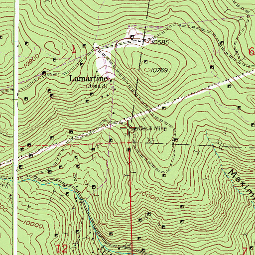 Topographic Map of Cecil Mine, CO