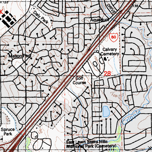 Topographic Map of Foothill Golf Center, CA