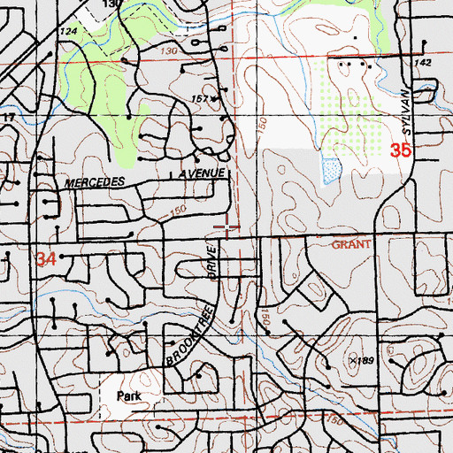 Topographic Map of Fountain Square Shopping Center, CA