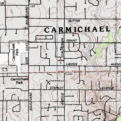 Topographic Map of Grace Reformed Church, CA