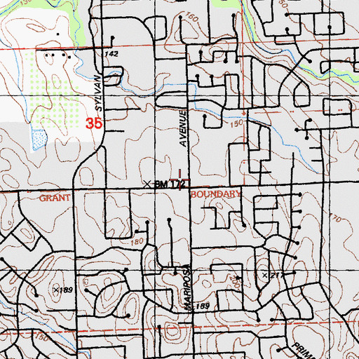 Topographic Map of Greenback Plaza Shopping Center, CA