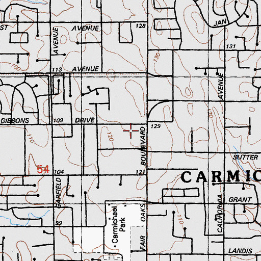 Topographic Map of Restoration Ministries, CA