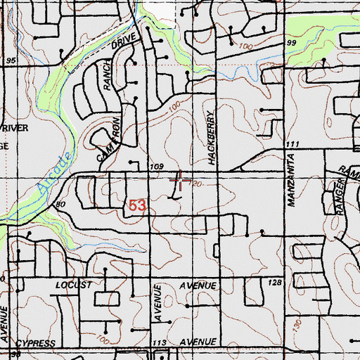 Topographic Map of Saint Georges Episcopal Church, CA