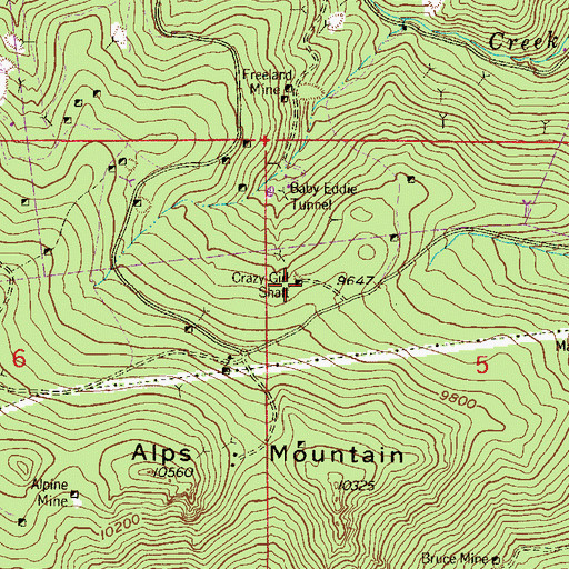Topographic Map of Crazy Girl Shaft, CO