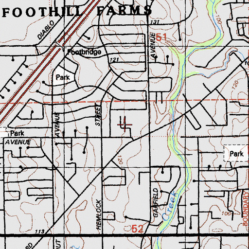 Topographic Map of Foothill Farms Shopping Center, CA