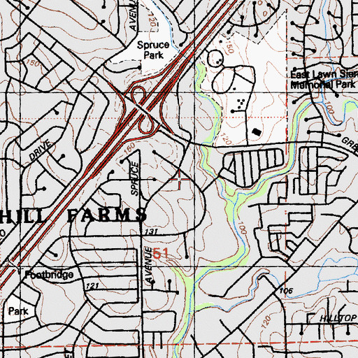 Topographic Map of Neighborhood Bible Church, CA