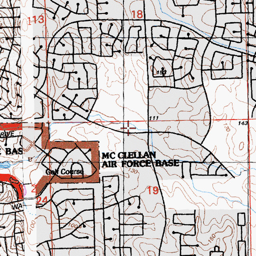 Topographic Map of Antelope Marketplace Shopping Center, CA