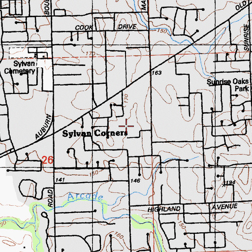 Topographic Map of Church of Christ, CA