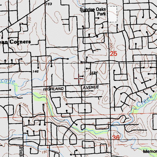 Topographic Map of Citrus Heights United Methodist Church, CA