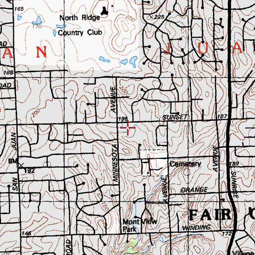 Topographic Map of Freedom Christian Church, CA