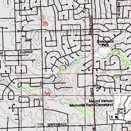 Topographic Map of Tempo Park, CA